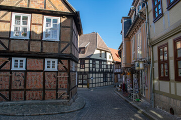 Fototapeta na wymiar Quedlinburg Altstadt Fachwerkhäuser