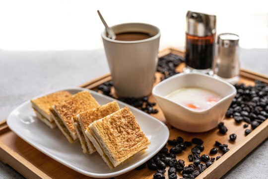 Singaporean Kaya Toast With Kopi And Eggs