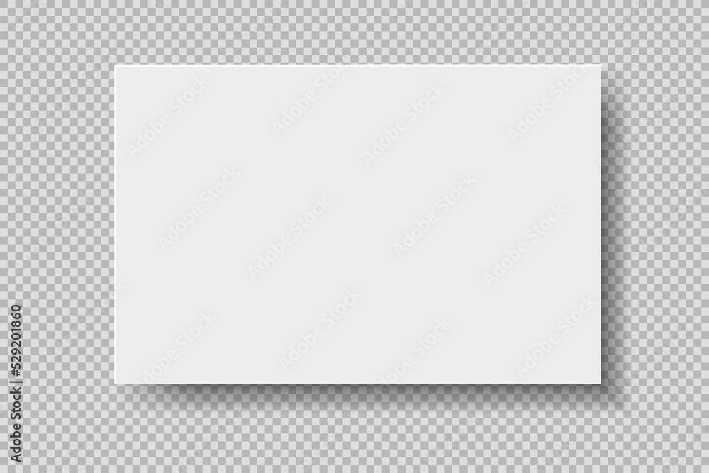 Poster white realistic blank paper page with shadow isolated on transparent background. a sheet of white pa