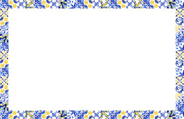 Rectangle Portuguese Azulejos Tile Frame Border