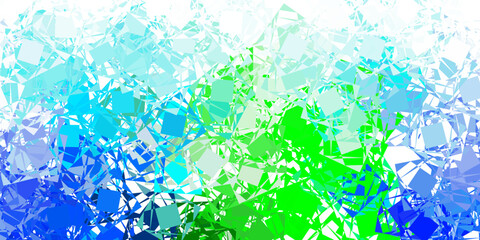 Light blue, green vector background with triangles.