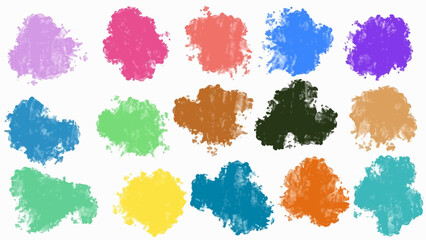 Fototapeta na wymiar Set of pastel colorful watercolor brush isolate on white, vector.