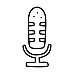 Hand drawn doodle icon - microphone