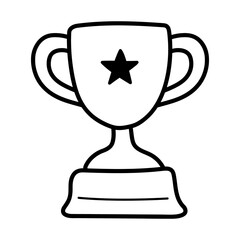 Hand drawn doodle icon - trophy