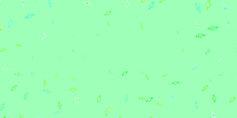 Light Blue, Green vector template with businesswoman signs.