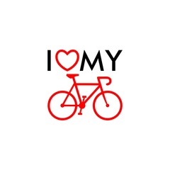 I Love My Bike Poster Sign isolated on white background