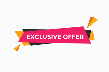 Exclusive offer Colorful label sign template. Exclusive offer symbol web banner
