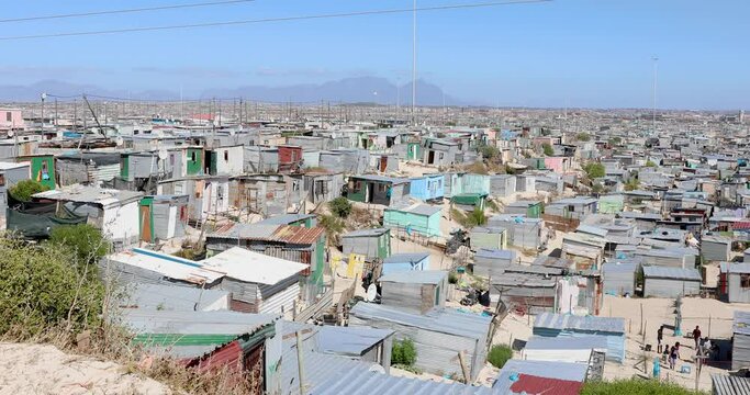 Over looking khayelitsha growing township with Table mountain in the background. 