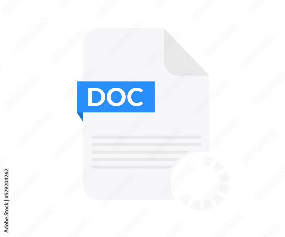 Poster doc file. doc files document concept, format flat design.