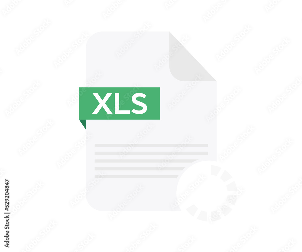 Poster xls file. download xls button, excel type flat design.