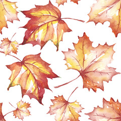 Obraz premium Fall leaves seamless pattern