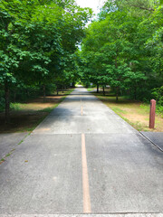 Paved walking trail Silver comet trail in Dallas Georgia distant trail