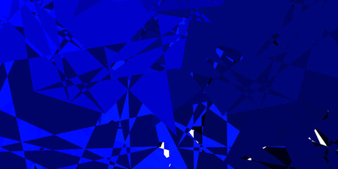 Dark BLUE vector backdrop with triangles, lines.