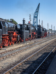Fototapeta na wymiar steam trains at steamfestival, beekbergen, loenen, veluwe, gelderland netherlands, nostalgia, industrial heritage, historic, rails,