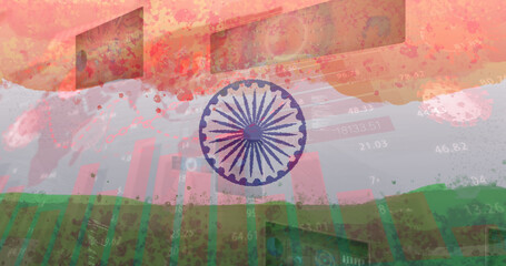 Composition of covid 19 cells and statistics over indian flag