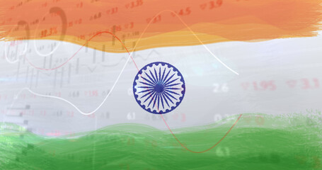 Composition of covid 19 statistics over indian flag