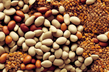 nuts and dried fruits, beans, legumes