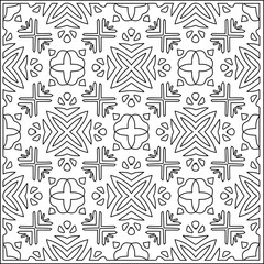 
 Vector pattern with symmetrical elements . Repeating geometric tiles from striped elements.
