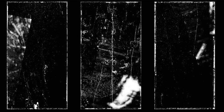 Social media covers with tiny roughen border frames and screen print textures . . grunge style . Post frame stories templates. Layout for promotion .Media banner .Vector
