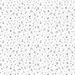 Seamless christmas pattern. New year background. Doodle illustration with christmas and new year icons