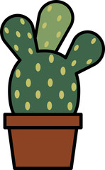 Simplicity cactus plant flat design.