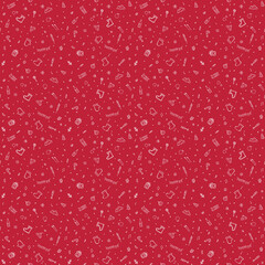 Seamless christmas pattern. New year background. Doodle illustration with christmas and new year icons