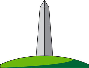 outline drawing of washington dc landmark front elevation view.