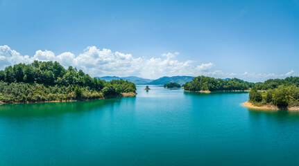 Beautiful Thousand Island Lake natural scenery in summer, Hangzhou, Zhejiang Province, China....