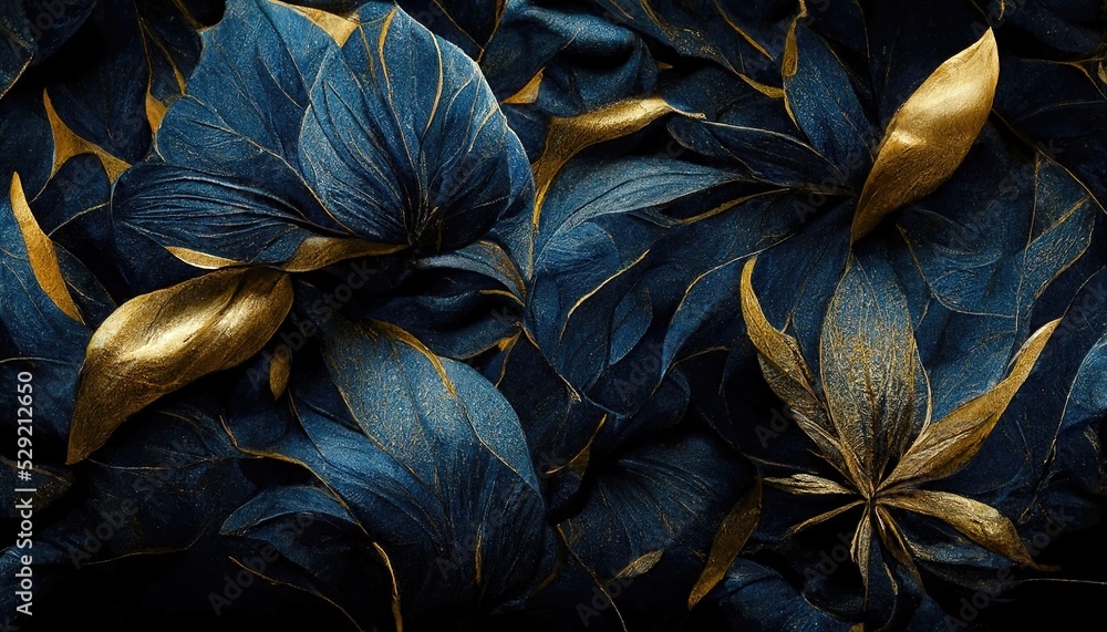 Wall mural flowers in the style of watercolor art. luxurious floral elements, botanical background or wallpaper