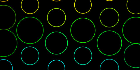 Dark Blue, Yellow vector pattern with circles.