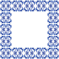 Square Portuguese Azulejos Tile Frame Border