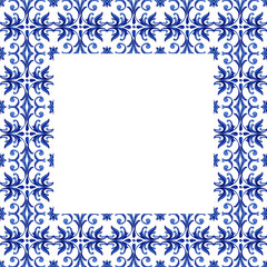 Square Portuguese Azulejos Tile Frame Border