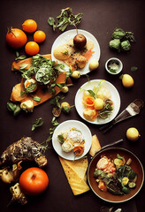 salad with mushrooms and vegetables