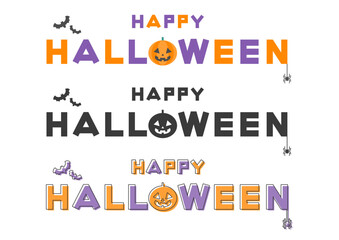 お化けかぼちゃのハロウィンのロゴイラスト