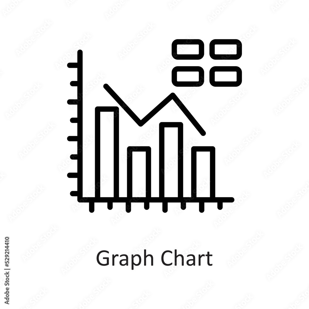 Aufkleber graph chart outline vector icon design illustration on white background. eps 10 file
