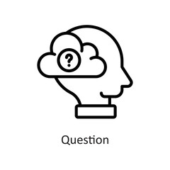 Question Outline Vector Icon Design illustration on White background. EPS 10 File