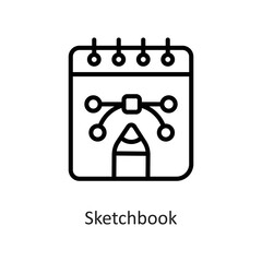 Sketchbook Outline Vector Icon Design illustration on White background. EPS 10 File