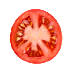 Fotobehang Fresh slice tomato isolated on transparent background. PNG © seralex