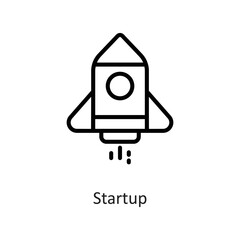 Startup Outline Vector Icon Design illustration on White background. EPS 10 File