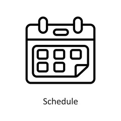 Schedule Outline Vector Icon Design illustration on White background. EPS 10 File