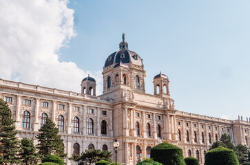 beautiful facade of the museum of natural history vienna in austria on a sunny day