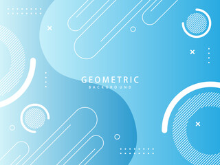 blue gradient abstract background with geometric lines and circles