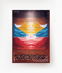 Creative drawing in Polynesian style. For flyers, covers, posters, banners. Vector.