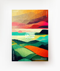 Creative abstract landscape. For postcards, covers, booklets, leaflets, etc. Vector.