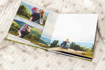 Fototapeta na wymiar Photo Books or Albums Provide Sweet Memory of Growing Up Process to Family Members.