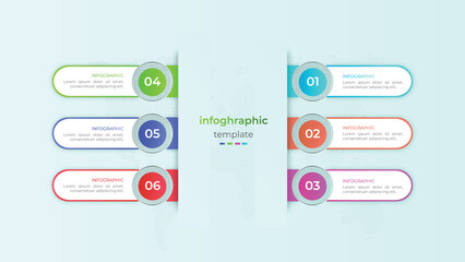 	
Six option business infographic element with transparent effect