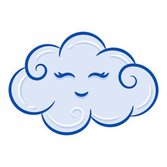 printable cute cloud drawing object flash card