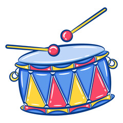 printable cute drum drawing object flash card