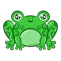 printable cute frog drawing object flash card