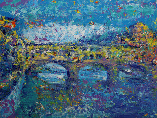 PONTE VECCHIO Old Bridge in Florence, Italy Art Painting